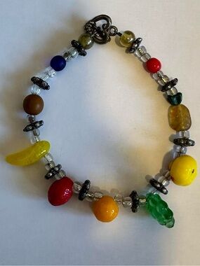 Vintage hand made fruit bead bracelet.